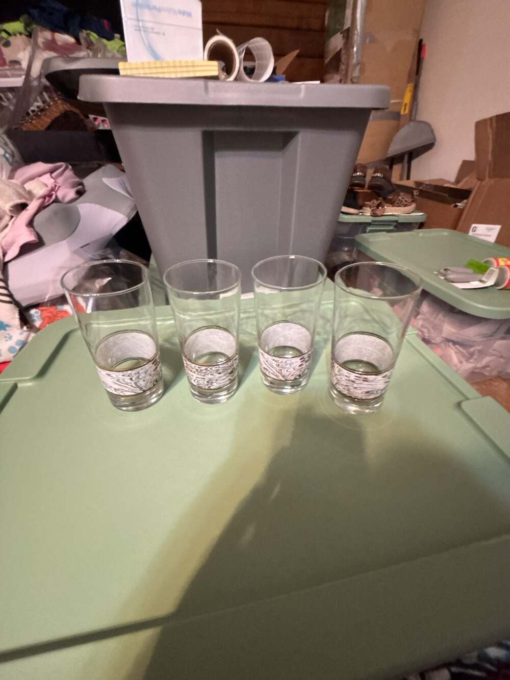 Vintage Anchor Hocking Corp Marbled Glass Tumbler Set of 4